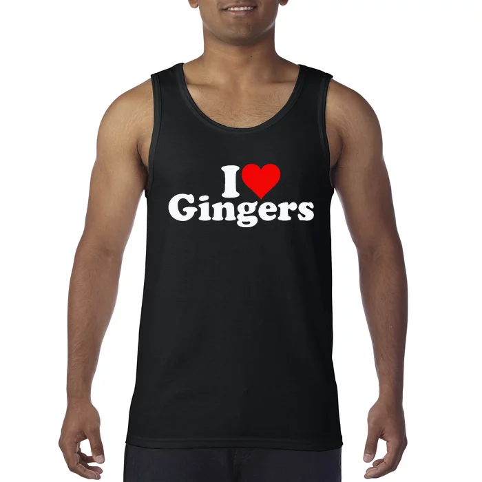 I LOVE HEART GINGERS REDHEADS RED HAIR Tank Top