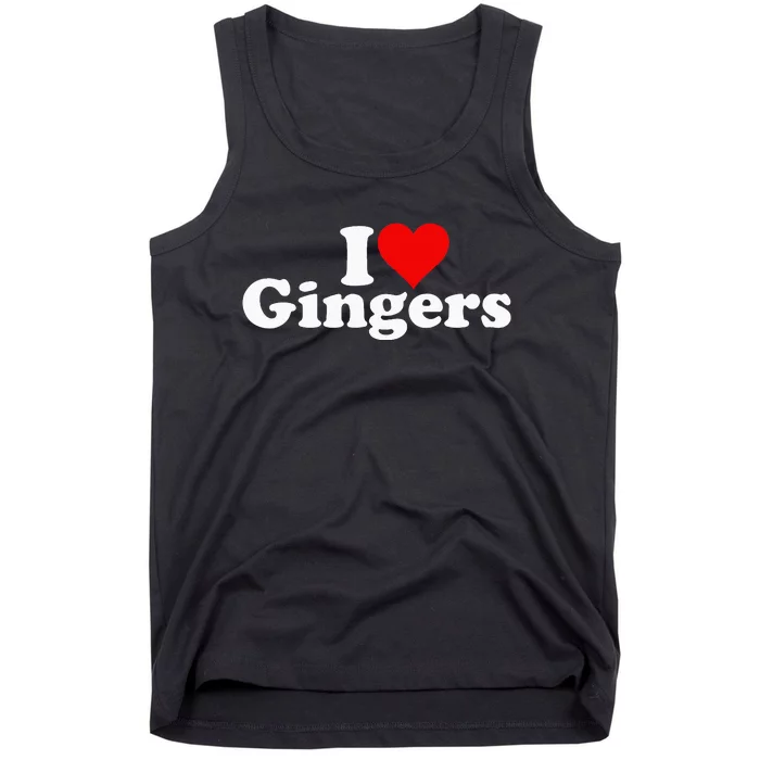 I LOVE HEART GINGERS REDHEADS RED HAIR Tank Top