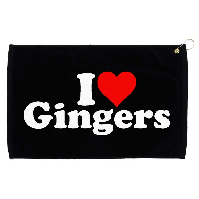 I LOVE HEART GINGERS REDHEADS RED HAIR Grommeted Golf Towel