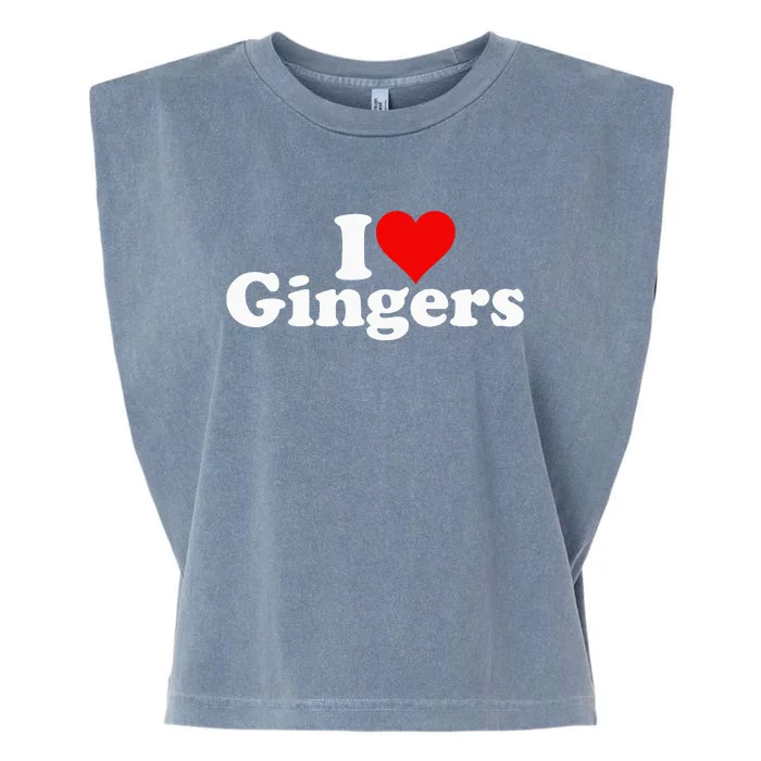 I LOVE HEART GINGERS REDHEADS RED HAIR Garment-Dyed Women's Muscle Tee