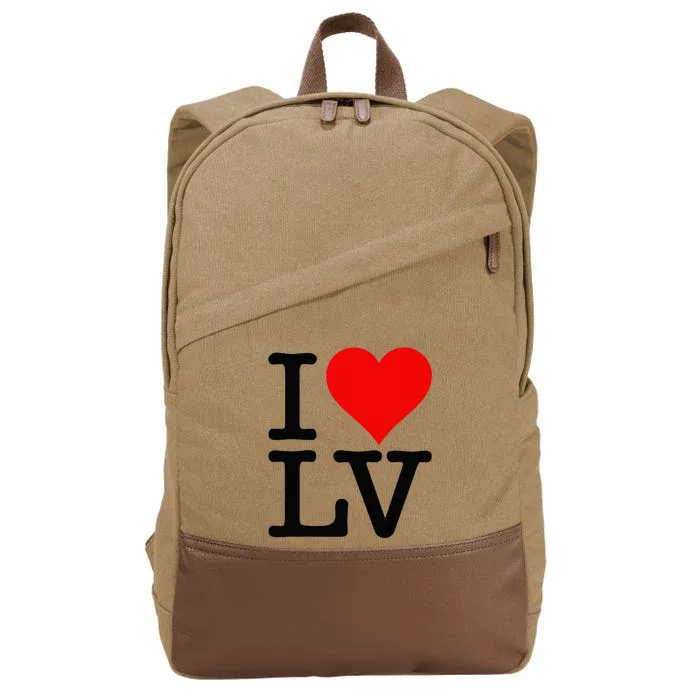 I LOVE HEART LAS VEGAS NEVADA LV Cotton Canvas Backpack