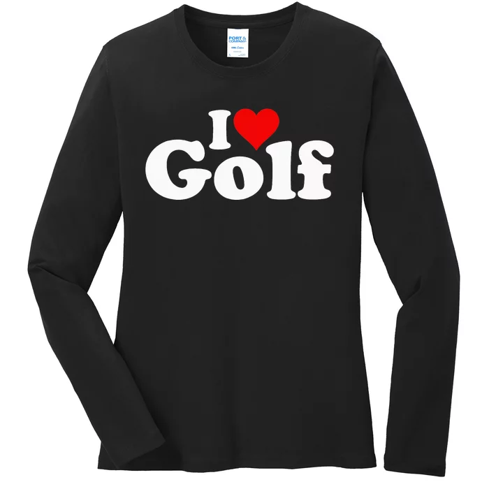 I LOVE HEART GOLF Ladies Long Sleeve Shirt