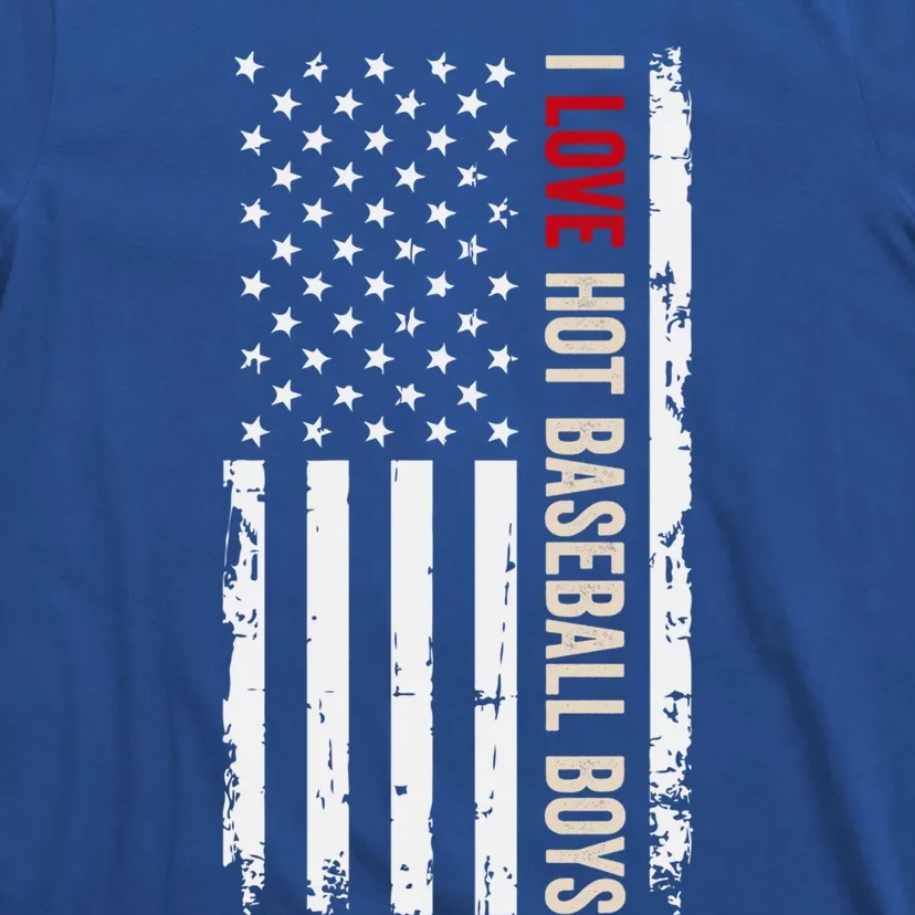 I Love Hot Baseball American Usa Flag Meaningful Gift T-Shirt