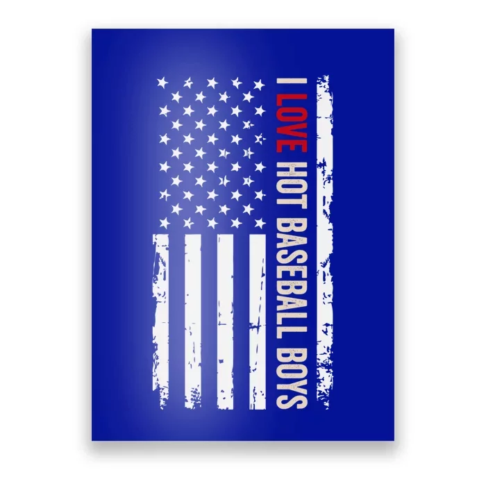 I Love Hot Baseball American Usa Flag Meaningful Gift Poster