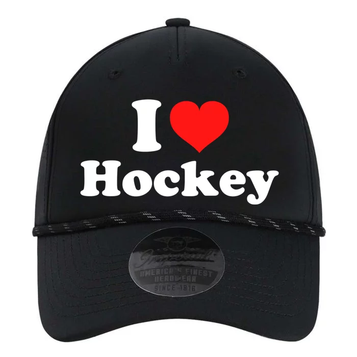 I Love Hockey Gift Performance The Dyno Cap