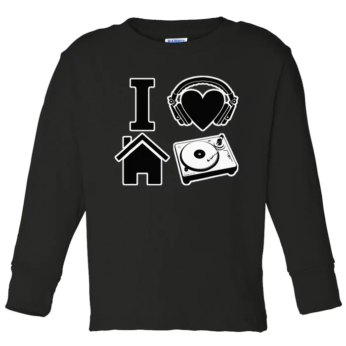 I Love House Music Toddler Long Sleeve Shirt