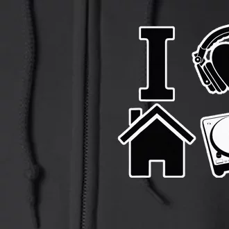 I Love House Music Full Zip Hoodie