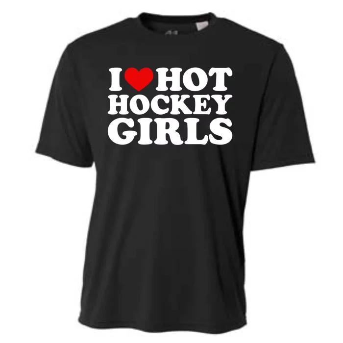 I Love Hot Hockey Gift I Heart Hot Hockey Gift Cooling Performance Crew T-Shirt