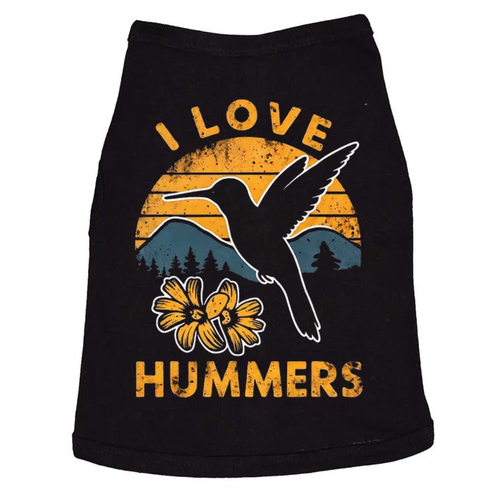 I Love Hummers Hummingbird Vintage Sunset Doggie Tank