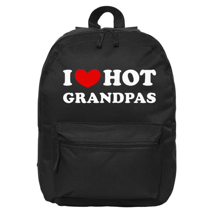 I Love Hot Grandpas I Heart Hot Grandpas 16 in Basic Backpack