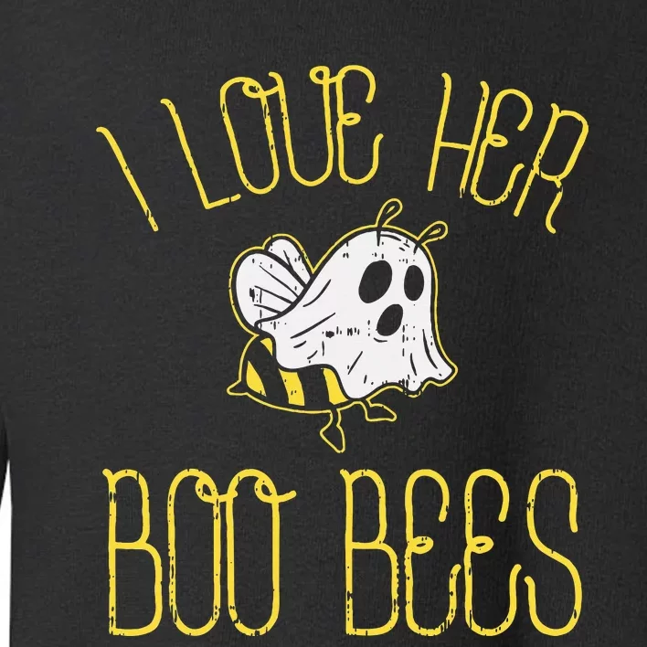 I Love Her Boo Bees Couples Halloween Costume Toddler Sweatshirt