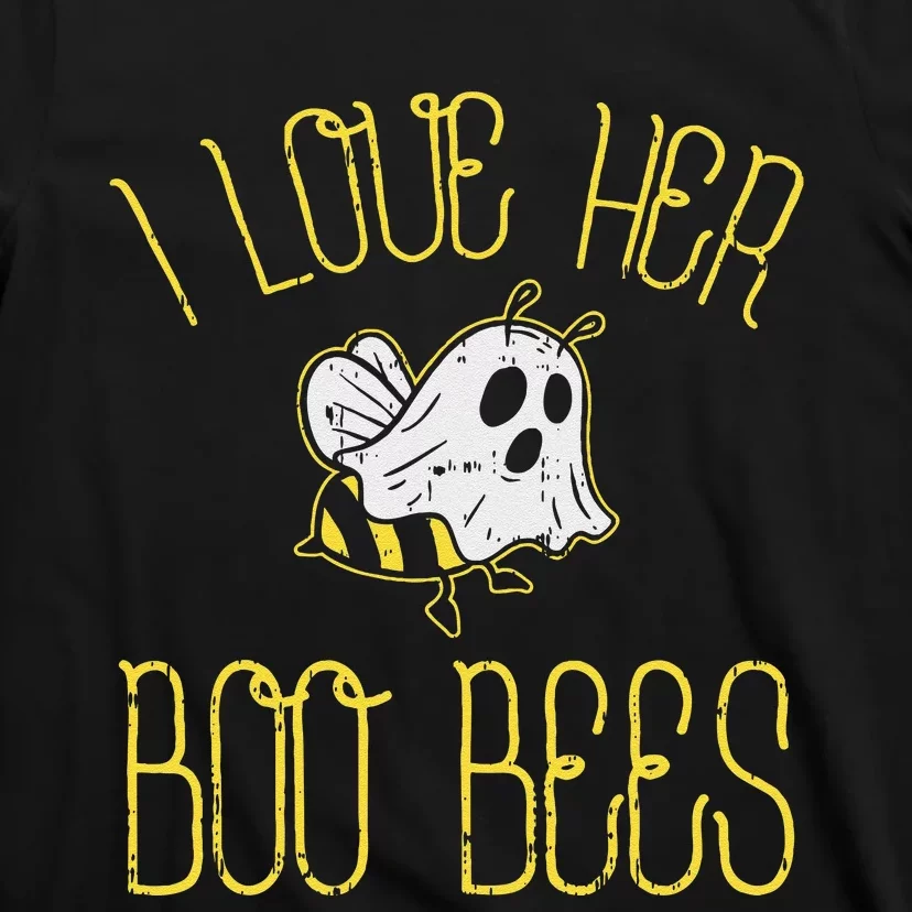 I Love Her Boo Bees Couples Halloween T-Shirt