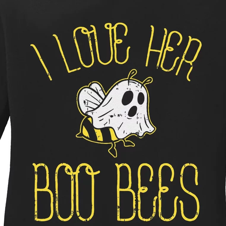 I Love Her Boo Bees Couples Halloween Ladies Long Sleeve Shirt