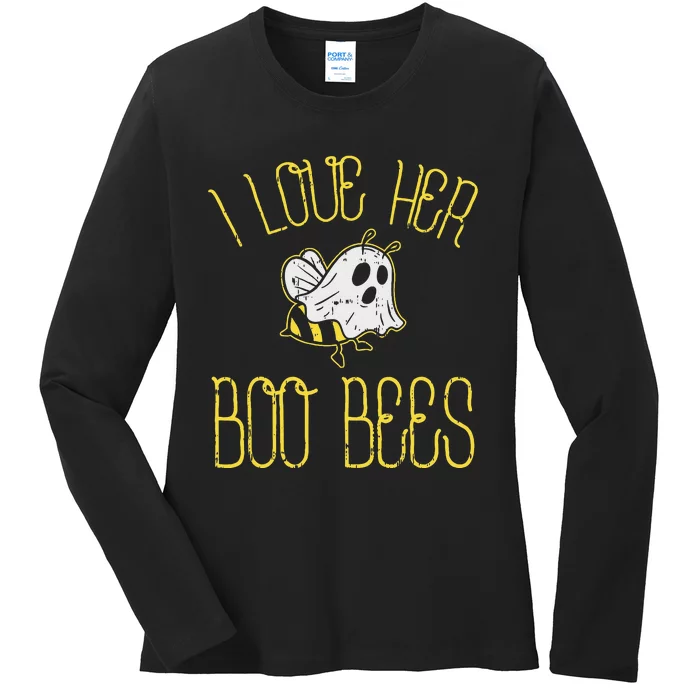 I Love Her Boo Bees Couples Halloween Ladies Long Sleeve Shirt