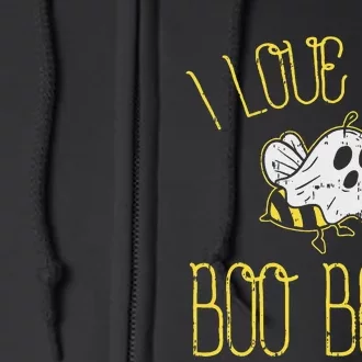 I Love Her Boo Bees Couples Halloween Full Zip Hoodie