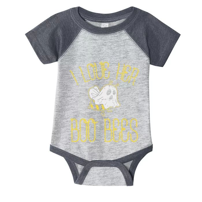 I Love Her Boo Bees Couples Halloween Infant Baby Jersey Bodysuit