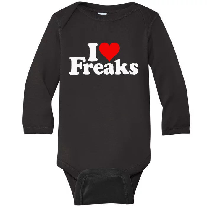 I Love Heart Freaks Baby Long Sleeve Bodysuit