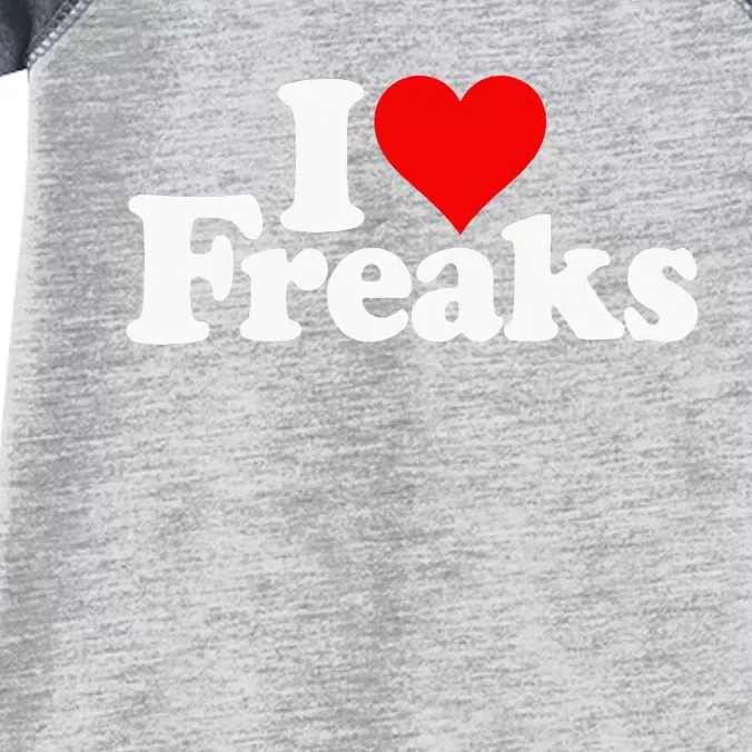 I Love Heart Freaks Infant Baby Jersey Bodysuit