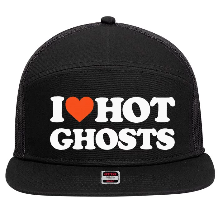 I Love Hot Ghosts I Heart Hot Ghosts Sexy Ghost 7 Panel Mesh Trucker Snapback Hat