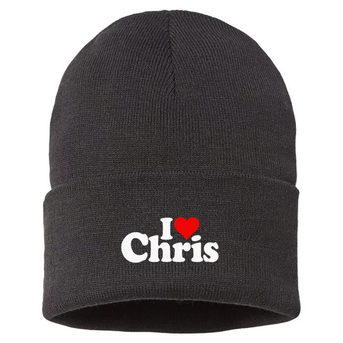 I Love Heart Chris Christopher Christine Christy Christian Sustainable Knit Beanie