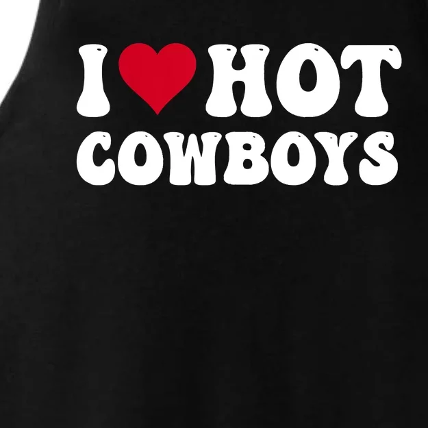 I Love Hot Cowboys I Heart Cowboys Funny Country Western Ladies Tri-Blend Wicking Tank