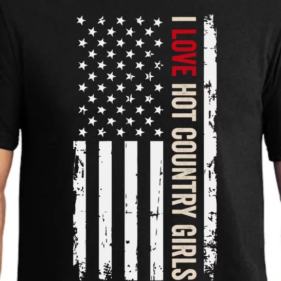 I Love Hot Country American Usa Flag Gift Pajama Set