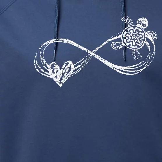 Infinity Love Heart Turtle Performance Fleece Hoodie