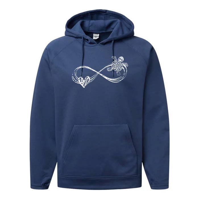 Infinity Love Heart Turtle Performance Fleece Hoodie