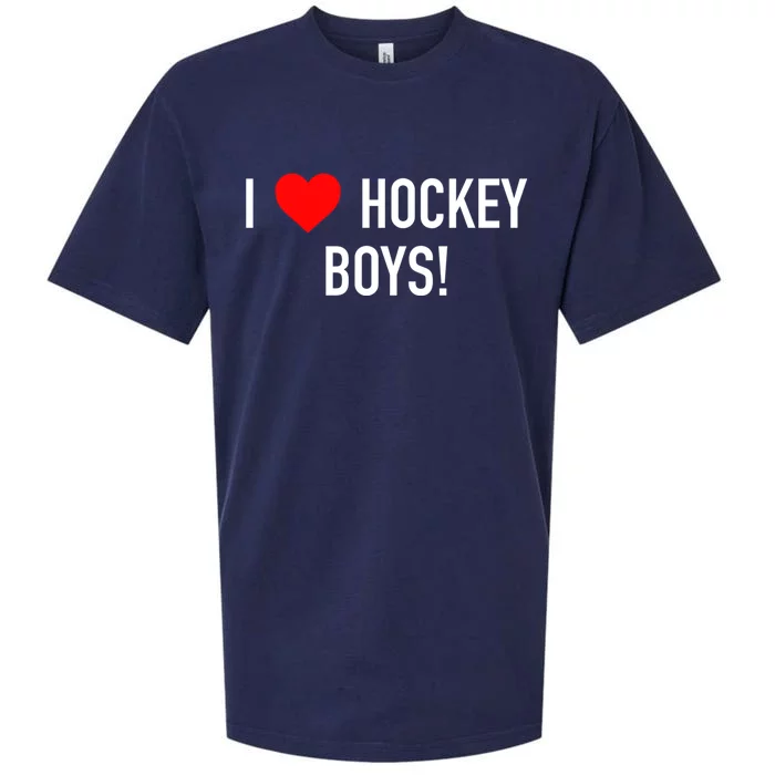 I Love Hockey Graphic Novelty Fun Vintage Style Gift Sueded Cloud Jersey T-Shirt