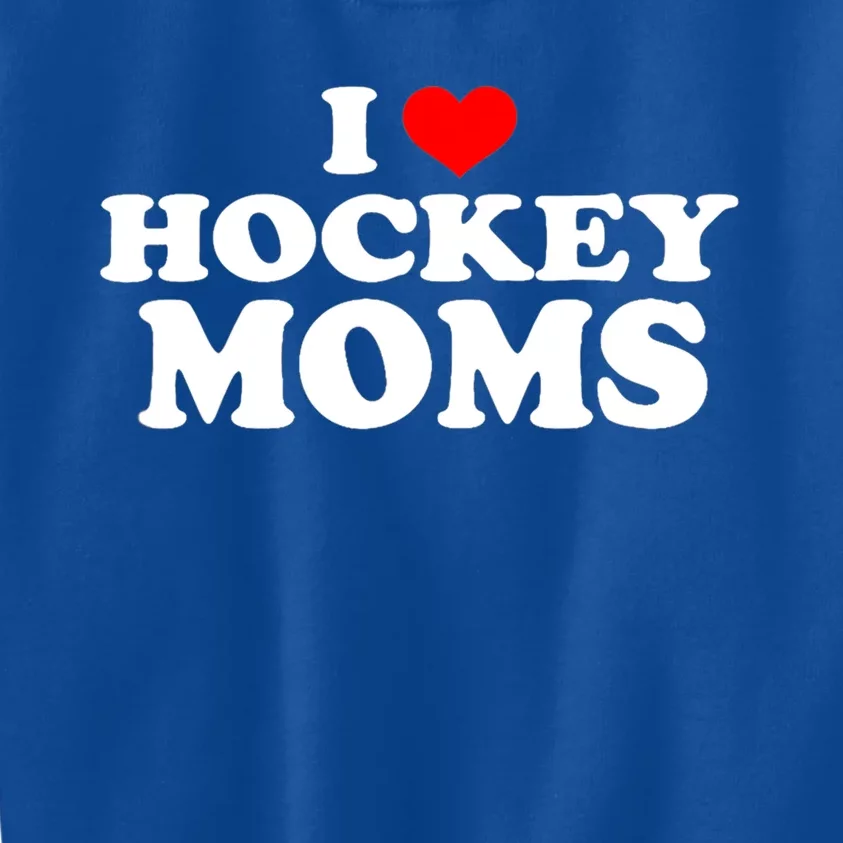 I Love Hockey Moms Funny Design Gift Kids Sweatshirt