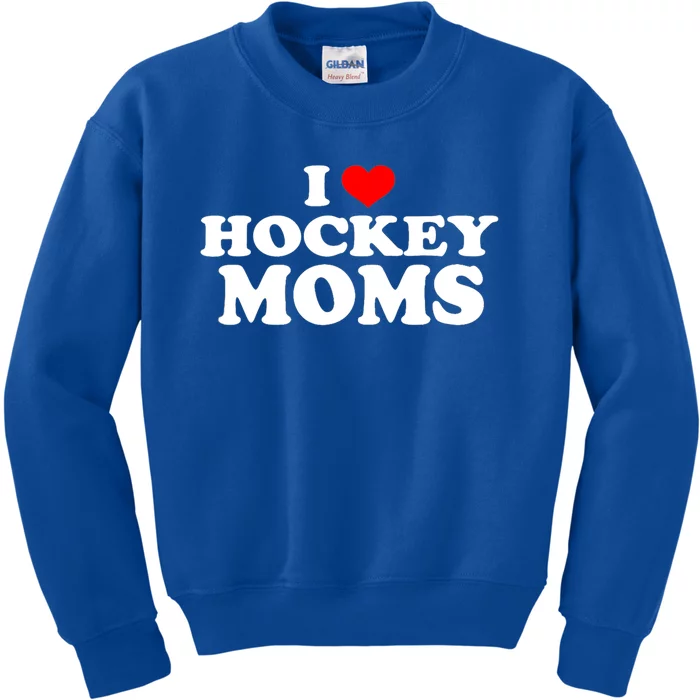 I Love Hockey Moms Funny Design Gift Kids Sweatshirt