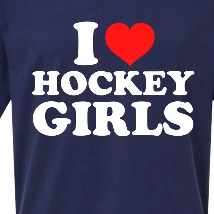 I Love Hockey Gift Sueded Cloud Jersey T-Shirt