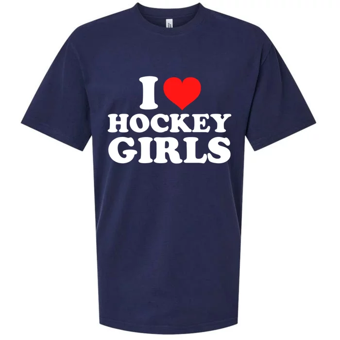 I Love Hockey Gift Sueded Cloud Jersey T-Shirt