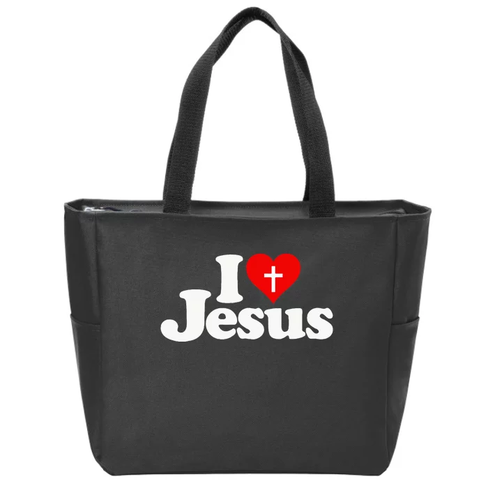 I Love Heart Jesus Christ Zip Tote Bag