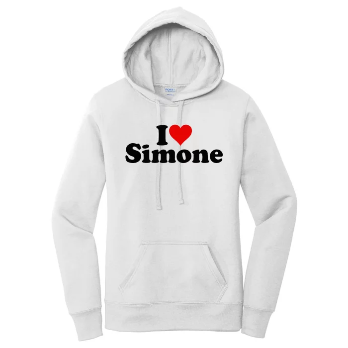 I Love Heart Simone Women's Pullover Hoodie