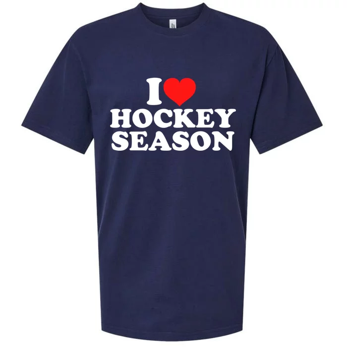 I Love Hockey Season Funny Gift Sueded Cloud Jersey T-Shirt