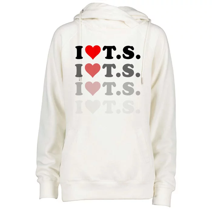 I Love Heart Ts Womens Funnel Neck Pullover Hood