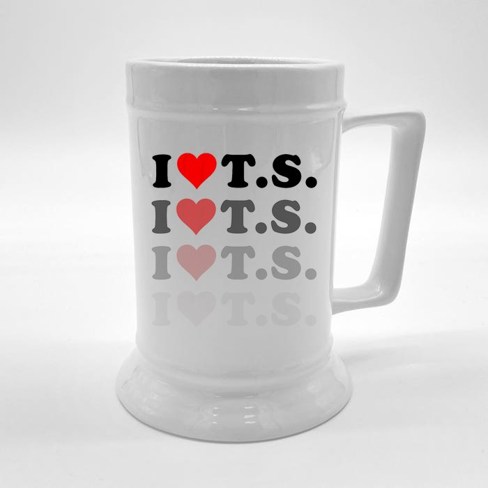 I Love Heart Ts Front & Back Beer Stein