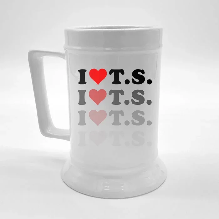 I Love Heart Ts Front & Back Beer Stein