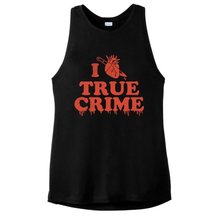 I Love Heart True Crime Ladies Tri-Blend Wicking Tank