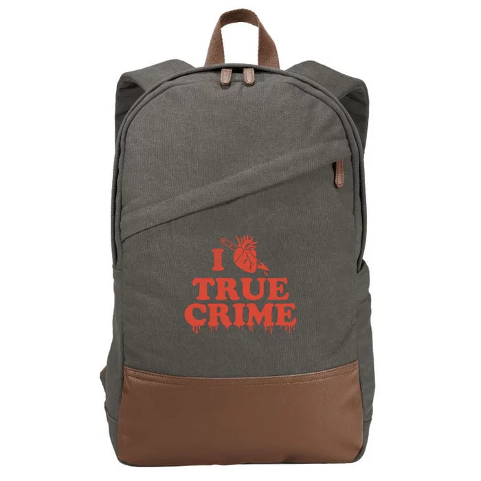 I Love Heart True Crime Cotton Canvas Backpack