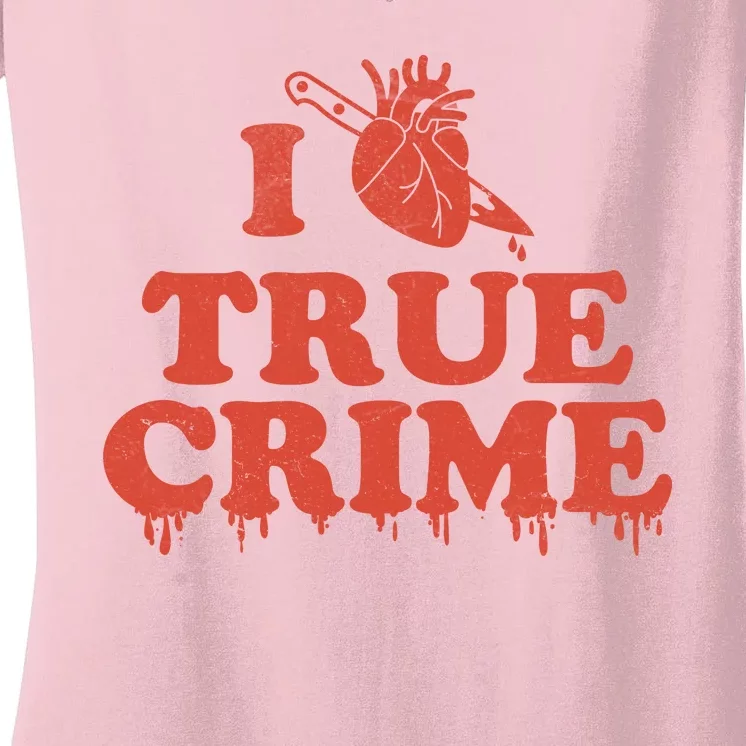 I Love Heart True Crime Women's V-Neck T-Shirt