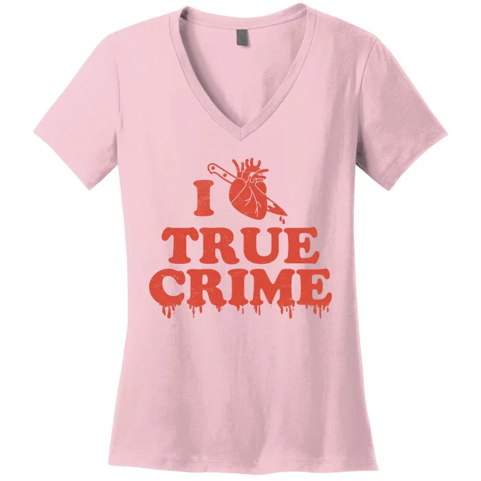 I Love Heart True Crime Women's V-Neck T-Shirt