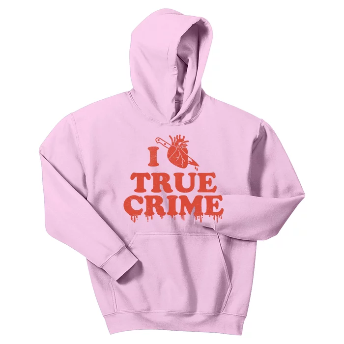 I Love Heart True Crime Kids Hoodie