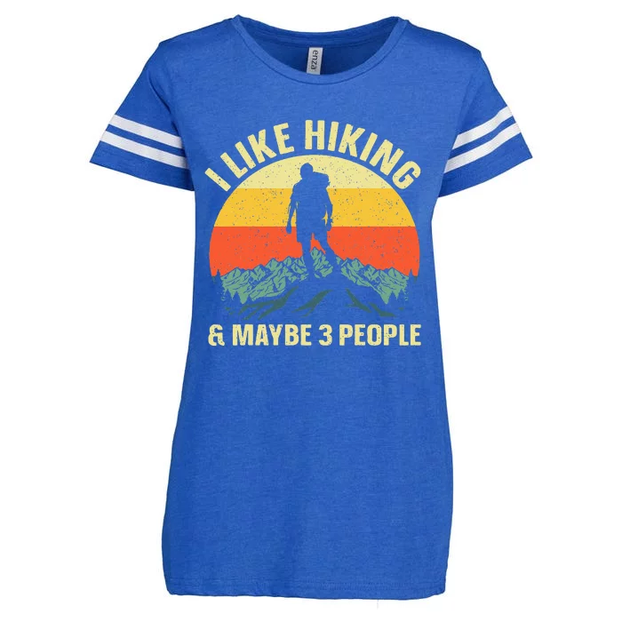 I Like Hiking and Maybe 3 People Enza Ladies Jersey Football T-Shirt