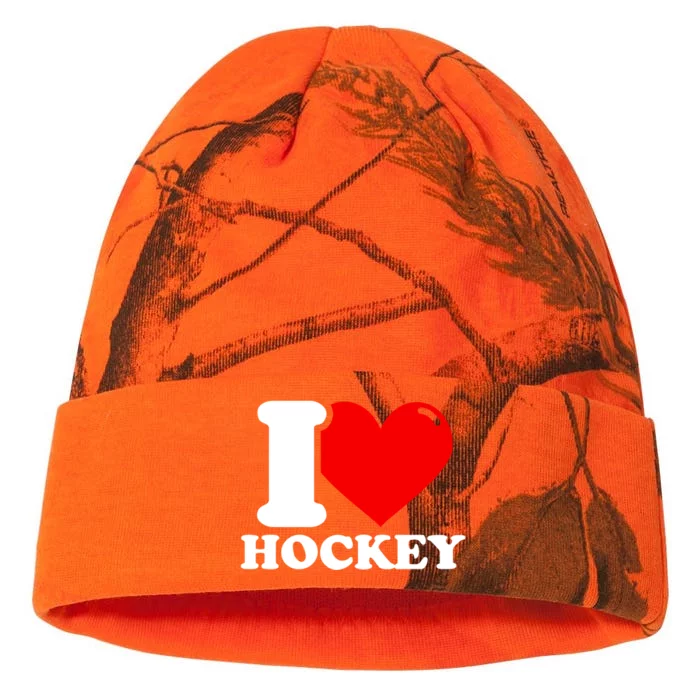 I Love Hockey Gift Kati - 12in Camo Beanie