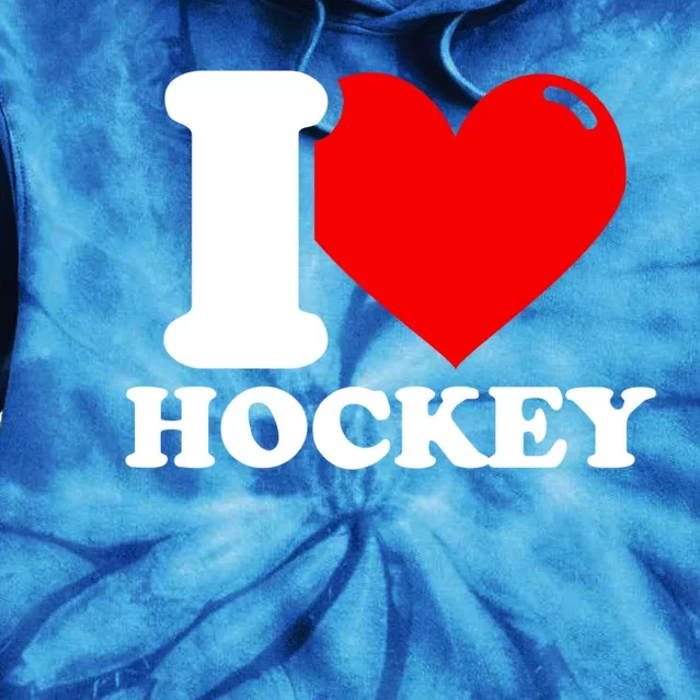 I Love Hockey Gift Tie Dye Hoodie