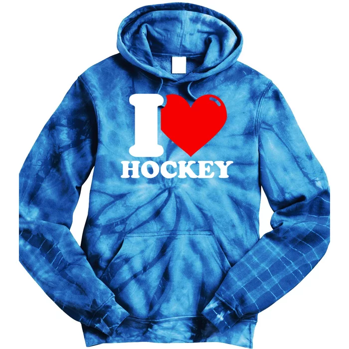 I Love Hockey Gift Tie Dye Hoodie