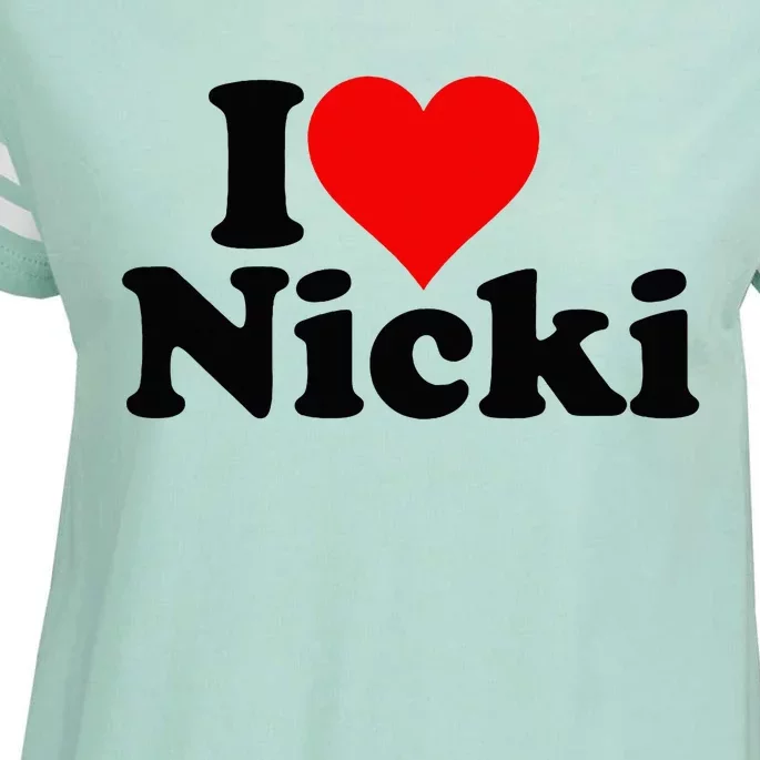 I Love Heart Nicki Enza Ladies Jersey Football T-Shirt