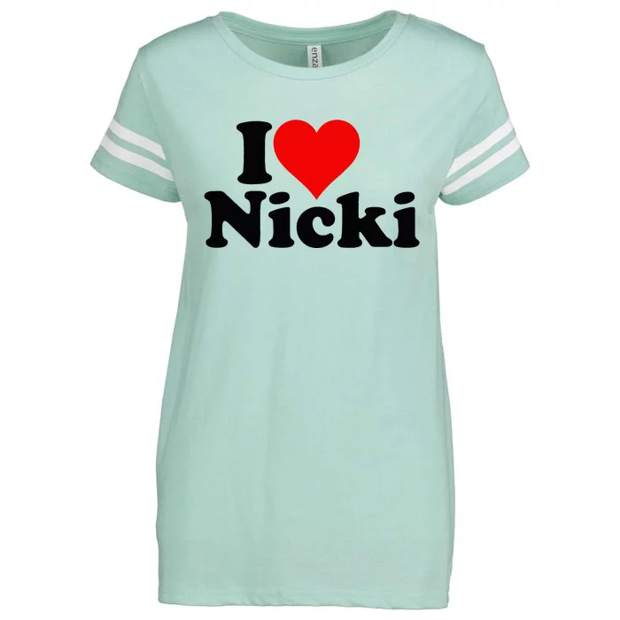 I Love Heart Nicki Enza Ladies Jersey Football T-Shirt